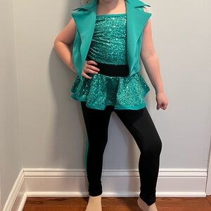 Weissman Teal and Black Dance Costume